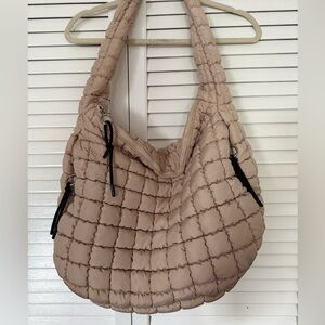 Free People Quilted Cream Hobo Bag